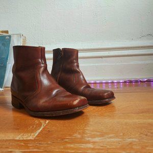 Brown Leather Vintage Boots (Unisex)